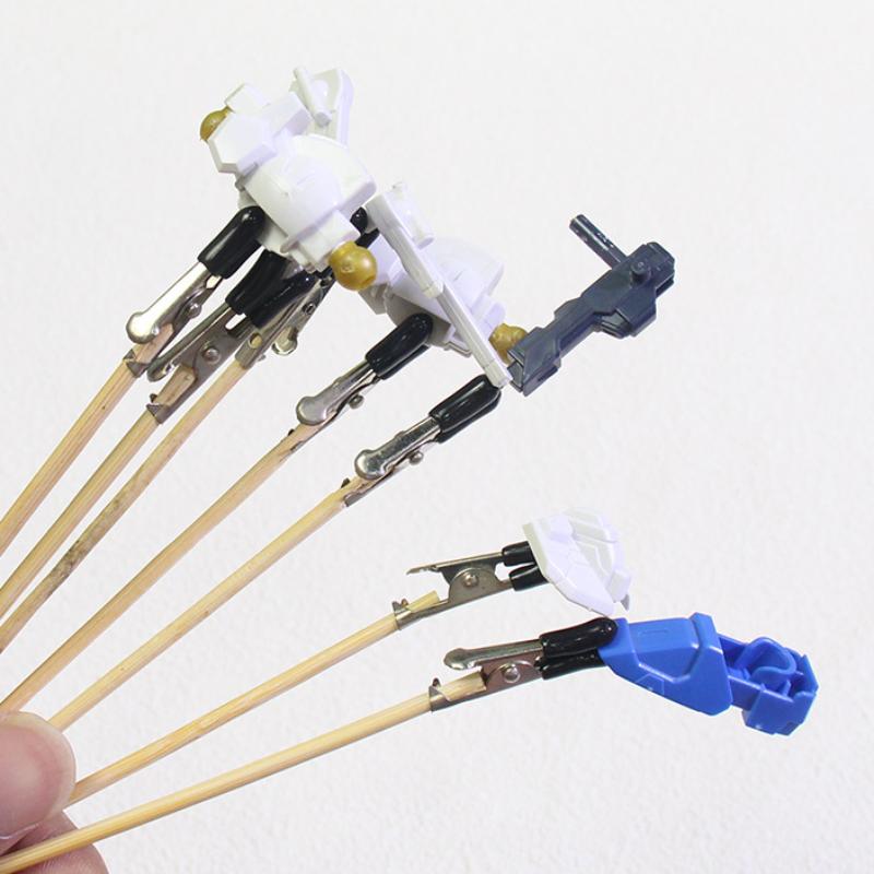 5/10 шт. Аэрограф Модель Деталь DIY Аксессуары Деревянная и Металлическая Подставка для Покраски Зажим-Крокодил Палочка Инструмент для Моделирования