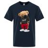 100 Cotton Sports Mask Bear Print Shortsleeved Tshirt Male Halfsleeved Summer Casual Oversized Tshirt Men Shirt S3xl