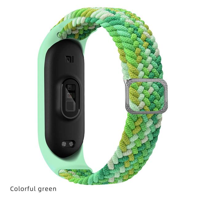 Браслет для Mi Band 7 6, эластичный регулируемый нейлоновый плетеный браслет Miband4 5 Correa, браслет для Xiaomi Mi Band 4, 3, 5, 6, 7, ремешок