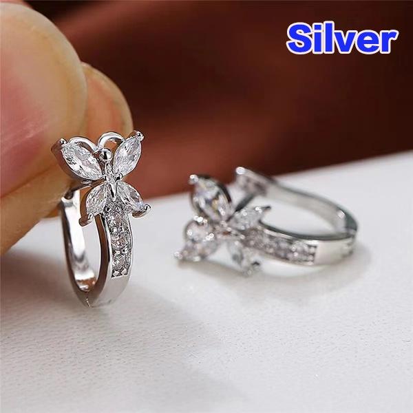 1 пара женских модных серег-кольцев с цирконием, маленькие серьги с пряжкой-бабочкой, подарки на свадьбу, помолвку и вечеринку