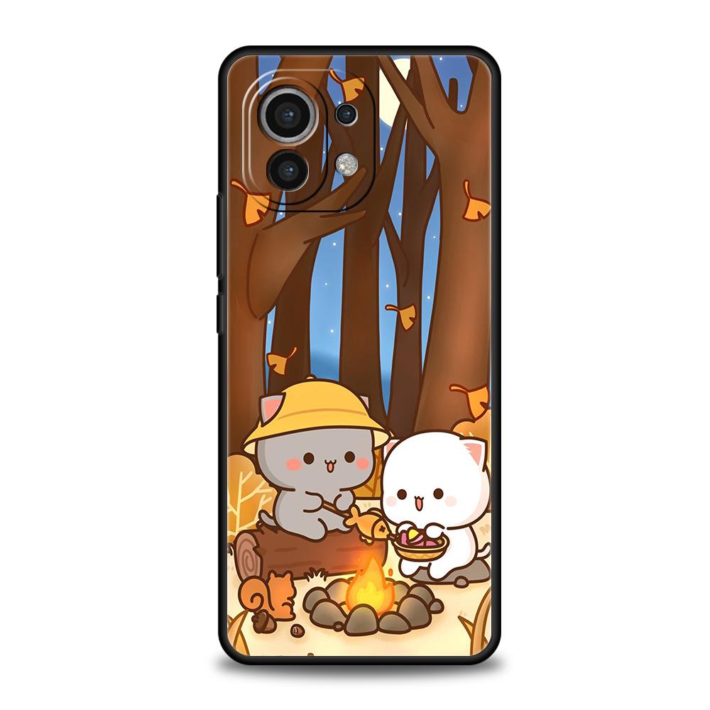 Чехол-сумка из силикона с рисунком персика и кота Гома для Xiaomi Poco C51 F3 X3 X4 GT NFC M3 M4 M5 Mi 13 12 11 Ultra 12T Pro Lite 5G