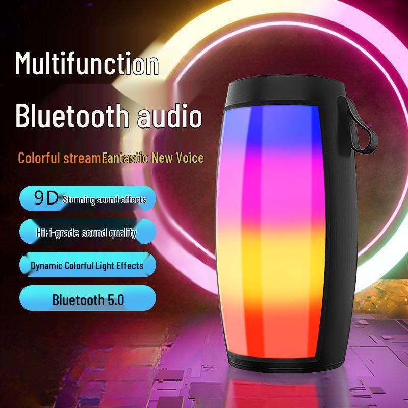 Высококачественная Bluetooth-колонка с мощным басом, впечатляющим звуком, большим запасом громкости, стильным дизайном и атмосферной подсветкой - Модель 1202