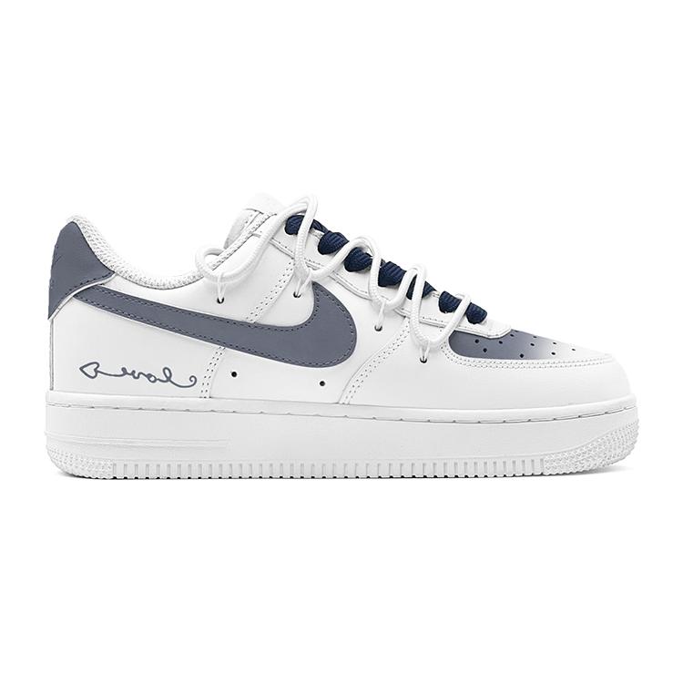 Nike Air Force 1 Air Force 1, Весеннее обновление, Несочетающийся граффити, Нескользящие, Низкие, Скейтбордические кроссовки, GS, Розовый Синий DH2920-111(TeamS-S-BOX)