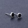 Sand Stone Delicate Earrings for Men Fashion Jewelry Korean Style Earrings Black Agate Stud Earring