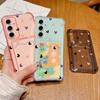 Shockproof Clear Card Slot Love Hearts Pattern Shell for Samsung S25 S24 S22 Ultra Plus S23 S21 S20 Fe A55 A54 A53 A35 A15 Soft Silicone Slim Cover