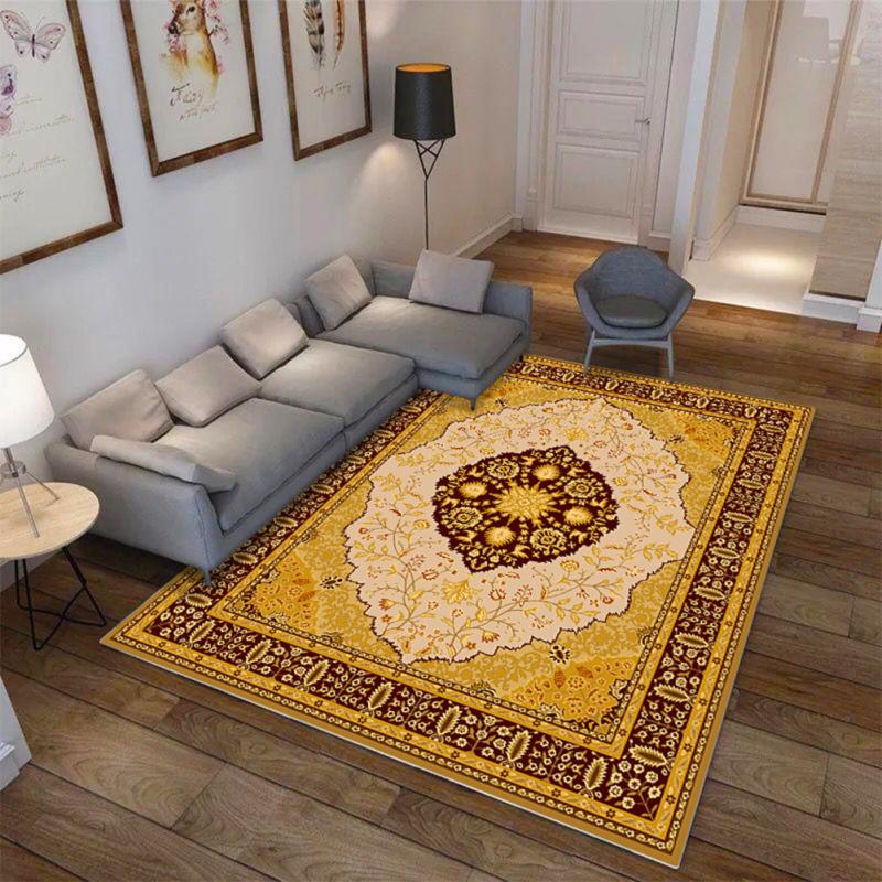 Роскошный ковер в стиле ретро, нескользящий напольный коврик с принтом для гостиной, журнальный столик, декор для комнаты, спальни