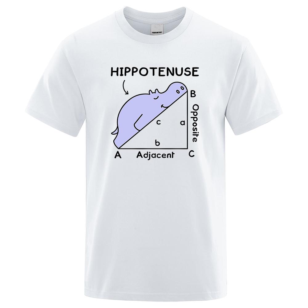 Мужские футболки с забавным принтом Hippotenuse, летние хлопковые милые уличные футболки с тригонометрическими функциями, мужская футболка