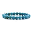 Blue Apatite-33 - Women Men Natural Stone Bracelets Quartz Tiger's Eye Lava Agate Bracelet 8 Mm P