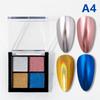 4 цвета Aurora Solid Mirror Shiny Nail Glitter Nails Uv Gel Polish Pigment Nail Art Decorations Accessories