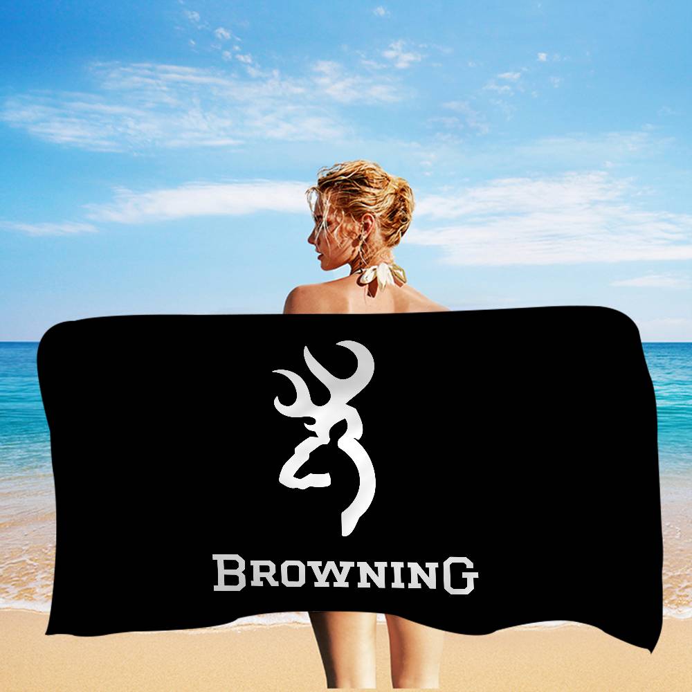 B-Brownings Logo Anime Beach Swimming Towel Soft Absorbent Washcloth Children's Gifts for Kids Travel Camping Gym