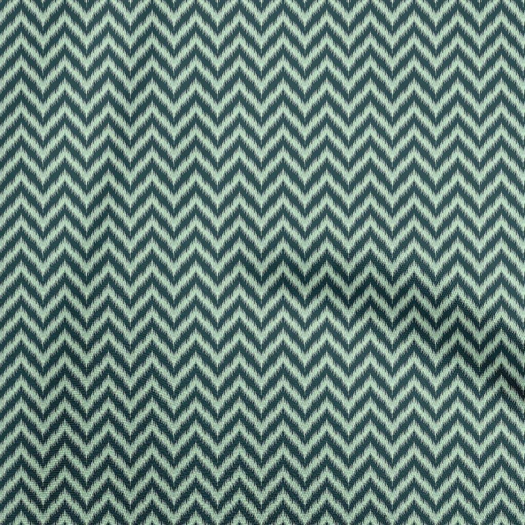 oneOone Cotton Flex Dark Teal Blue Fabric Asian Ikat Chevron Diy Clothing Quilting Fabric Print Fabric By Yard 40 Inch