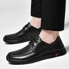Fashion Men's Leather Shoes Lace Up Comfortable Casual Shoes Genuine Leather Business Soft Leather Black Office Work Designer Shoes Men