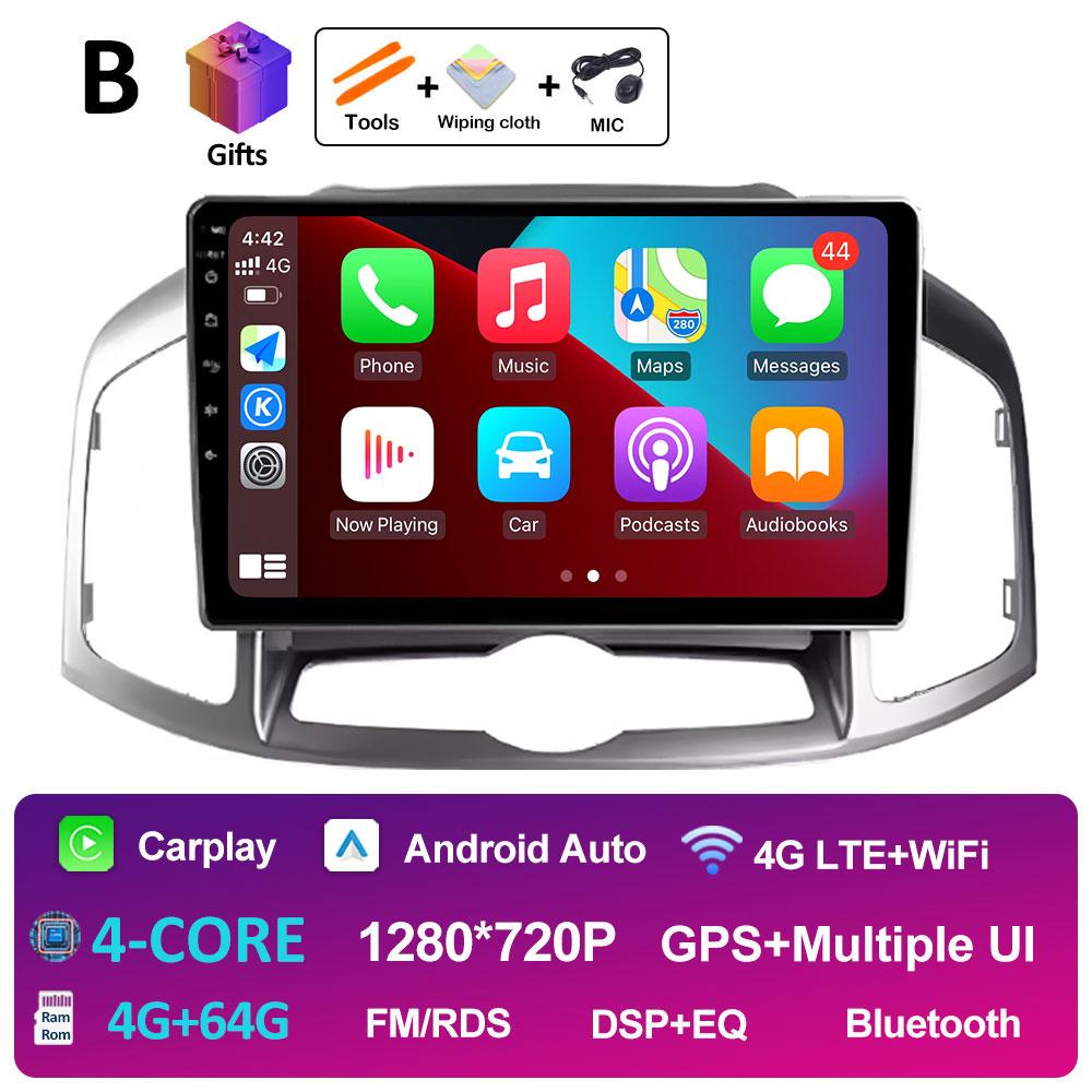 Android 14 Car Audio для Chevrolet Captiva 1 2011 2012 2013 2014 2015 2016 Радиоплеер Bluetooth Wireless Carplay DSP Stereo 4G