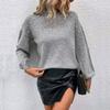 Autumn and Winter New Women's Tops Half-high Neck Beaded Sweater Pullover Knit Sweater Women