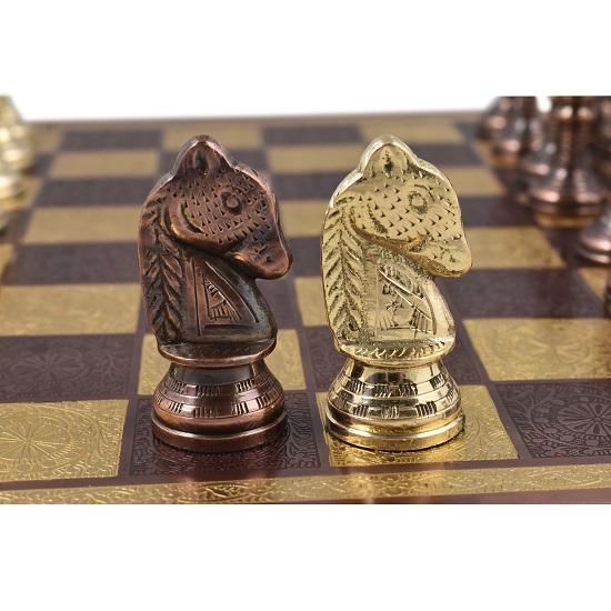 Набор шахматных фигур Staunton Inspired Luxury Brass Metal 30,48 см, медь, золото