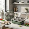 3/4 Grids 304 Stainless Steel Lunch Box Portable Large Capacity Leak Proof Divided Bento Box for Students Adult Microwave Safe