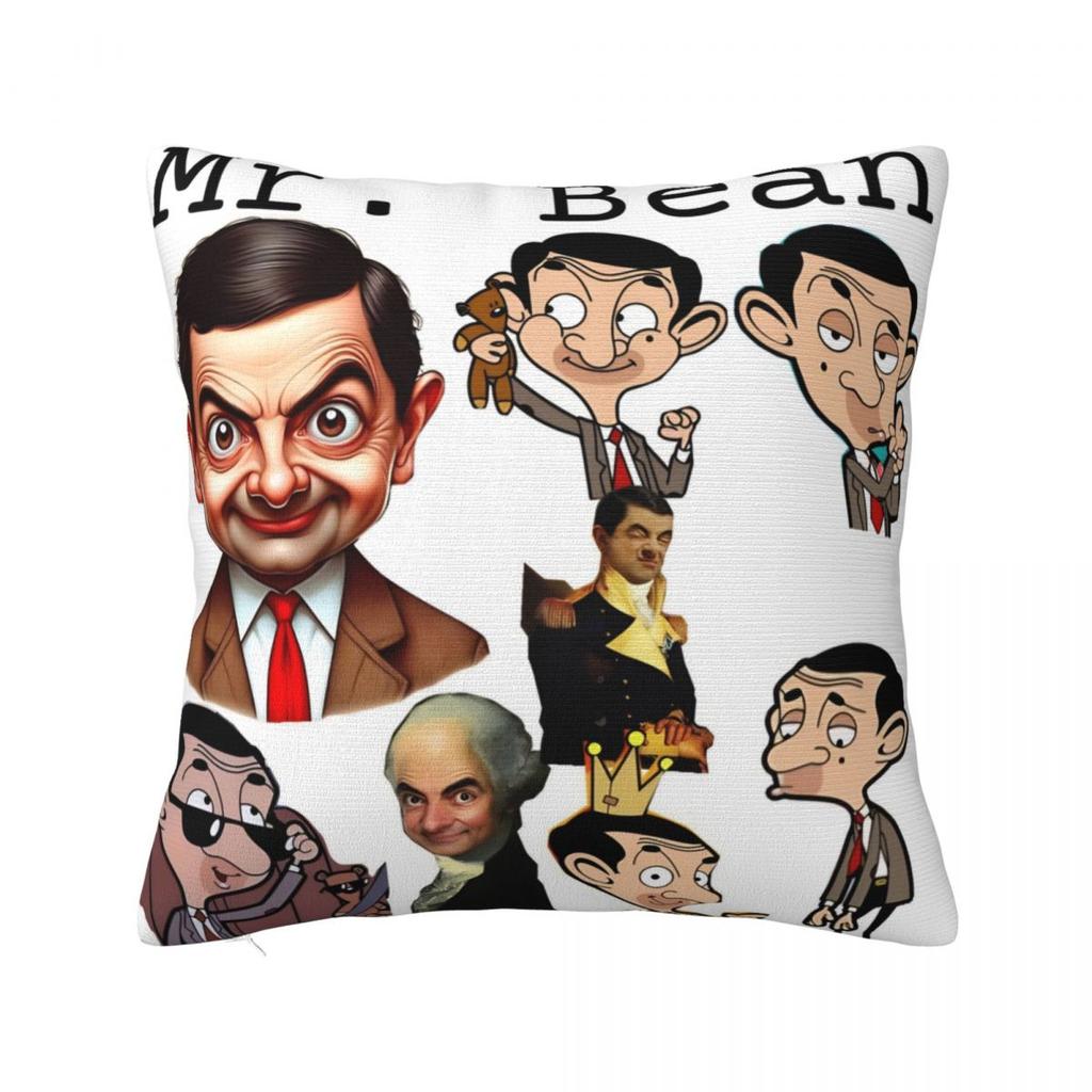 Cartoon Mr. Bean Rowan Atkinson Comedian Pillow Cover Cushion Cover Soft Pillow Case Pillowcases For Wedding Party Home Decor