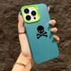 Black Skull Phone Case for IPhone 16 Cases IPhone 15 14 13 12 11 Pro Max Mini XS Max XR X 7 8 Plus SE Plating Silicone Cover