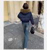 Women's Short Large Fur Collar Hooded Warm Cotton-padded Jacket