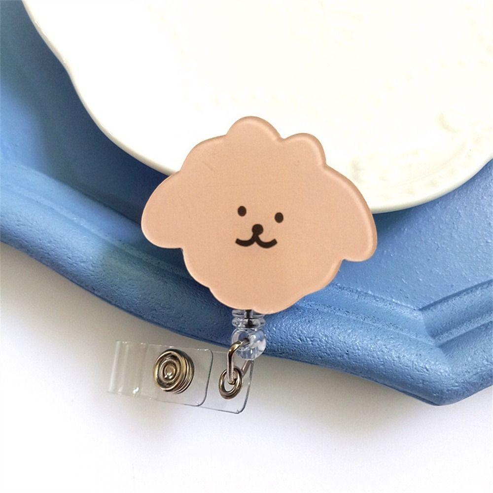 Cartoon Dog Nurse Badge Reel Animals Easy Pull Buckle Cute Retractable Badge Holder Hospital Use