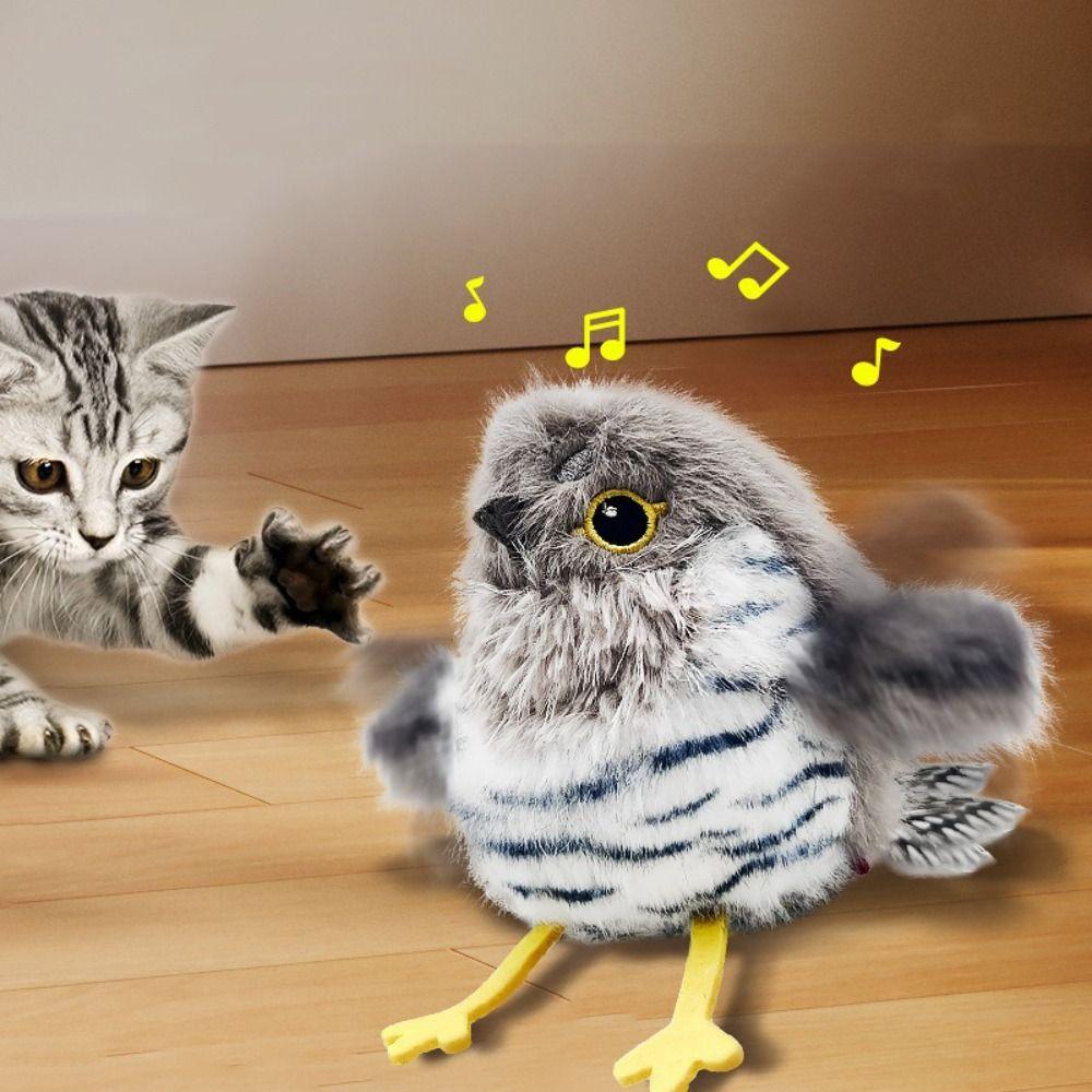 Electric Chirping Bird Toy USB Rechargeable Cat Exercise Toy Interactive Cat Toy  Room Activity
