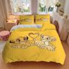 3pcs Lion King Simba & Nala Heart Shaped Tail Quilt Set, Soft and Comfortable Bedroom, Guest Room and Dorm Decor Bedding Set 1 Quilt Cover +
