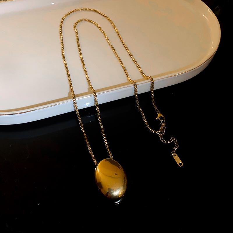 Овальное колье-цепочка из титановой стали - Стильные украшения из нержавеющей стали