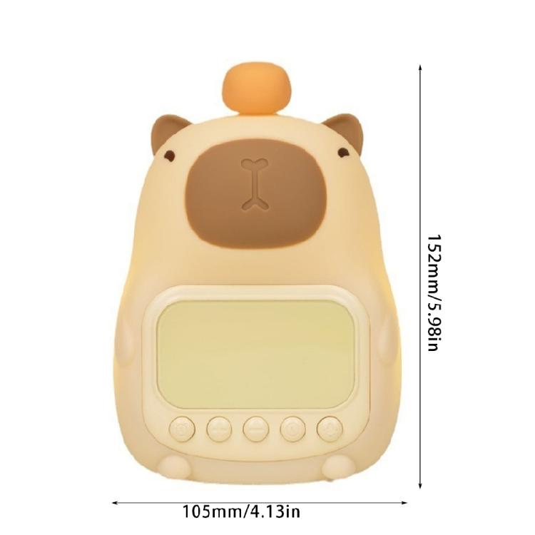 Cute Capybara Shape Sleep Night Lamp with Alarm Slock 1500mAh USB Rechargeable Sleep Trainer for Kids and Adults