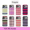Stripe Phone Case for iPhone 17 16 15 14 13 12 11 Air Pro Max Plus Luxury Clmj Fragola Coloful Stripes Double-layer Back Cover