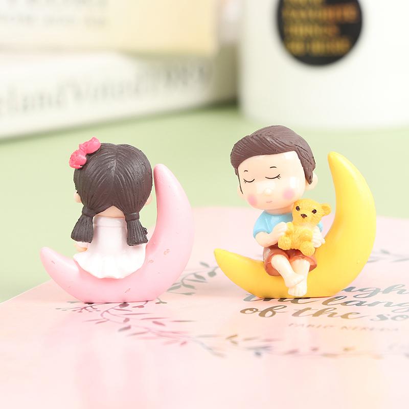 1 пара романтических фигурок лунной пары, украшения своими руками, бонсай, украшение домашнего стола