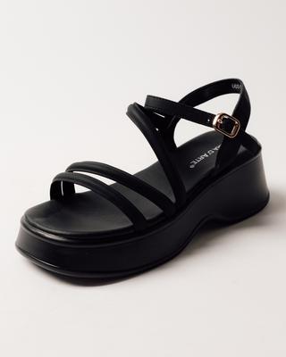 Босоножки на танкетке Prima d'Arte 6651 36 черные кожа