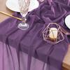 Solid Color Tulle Table Runner French Sheer Mesh Long Rectangle Wedding Bridal Shower Party Dining Table Cover Kitchen Supplies