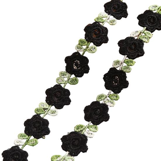 Цветочная кружевная отделка ленты Яркий цвет широко используется DIY ремесла вышитые крючком кружевные отделки ткани украшения