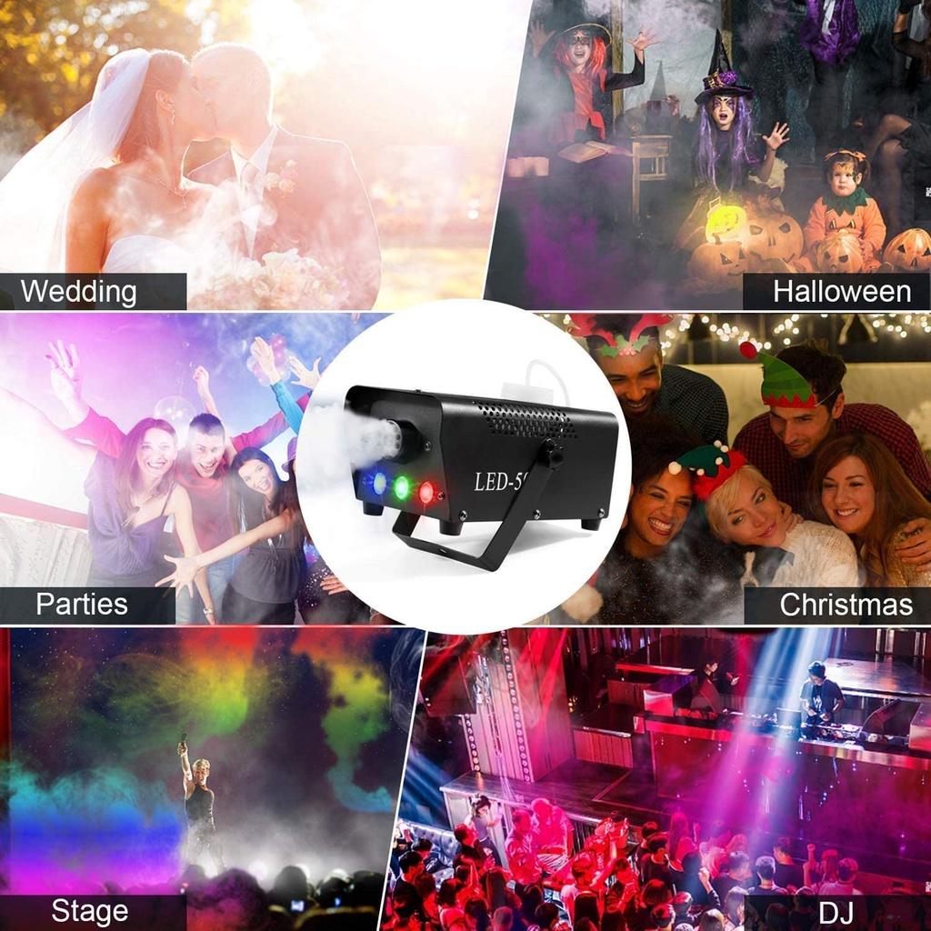Fog/Smoke Machine W/ Remote RGB LED DJ Thrower DJ Party Family Ball Leisure Parties Light 500W Smoke Thrower