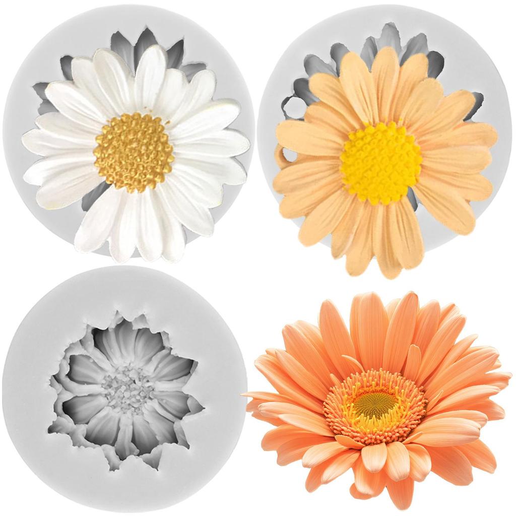 Daisy Flower Silicone Mold Chrysanthemum Flower Fondant Molds Cake Decorating Tools Cupcake Topper Candy Resin Clay Chocolate Gumpaste Mold