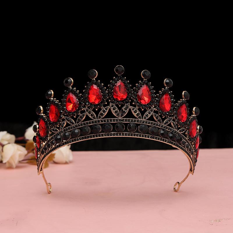 Европейская и американская роскошная красная хрустальная свадебная корона для свадеб и дней рождения