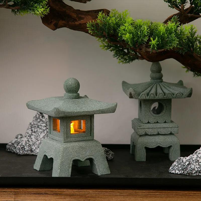 Zen Pagoda Latern Garden Statue, Indoor and Outdoor, Asian Decor for Landscape Balcony, Garden, Patio, Porch Yard, Art Ornament