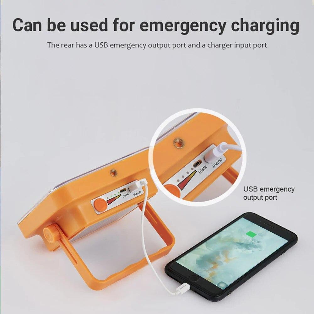 LED Solar Lights Rechargeable Lamp Flashlight Camping Lantern Portable Lighting Lights Outdoor Emergency Portable Camping Lights