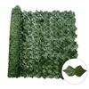 50x100cm Artificial Hedge Green Leaf Grass Mat Fence Panels Home Garden Balcony Decoration Outdoor Simulation Lawn Green Plants