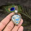 K2 Азурит, Лунный камень Медная проволока Оплетка Ювелирный кулон 2,64" p0w45