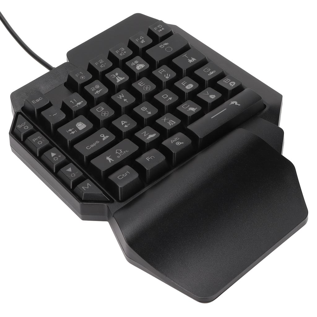 One Handed Gaming Keyboard 39 Keys Luminous Ergonomic Design Anti Slip Waterproof USB Mechanical