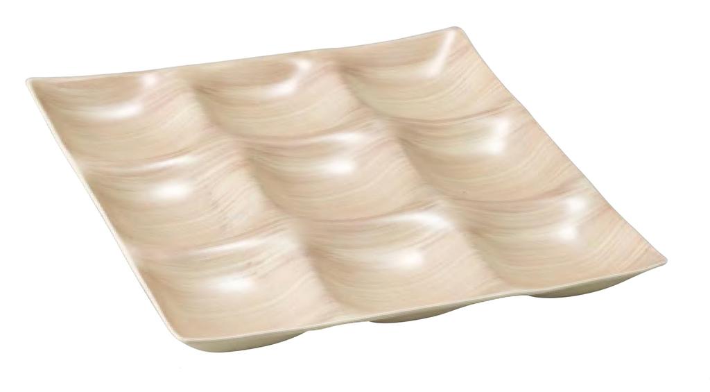 Лакерная посуда Wakaizumi Блюдо для буфета Посудомоечная машина ДЕРЕВО Светлая тарелка, Безопасная, Тарелка с девятью отверстиями, Дерево/C, M-36-17