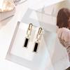 Women Geometry Silver Needle Nightclub Long Asymmetric Sweet Jewelry Stud Earrings