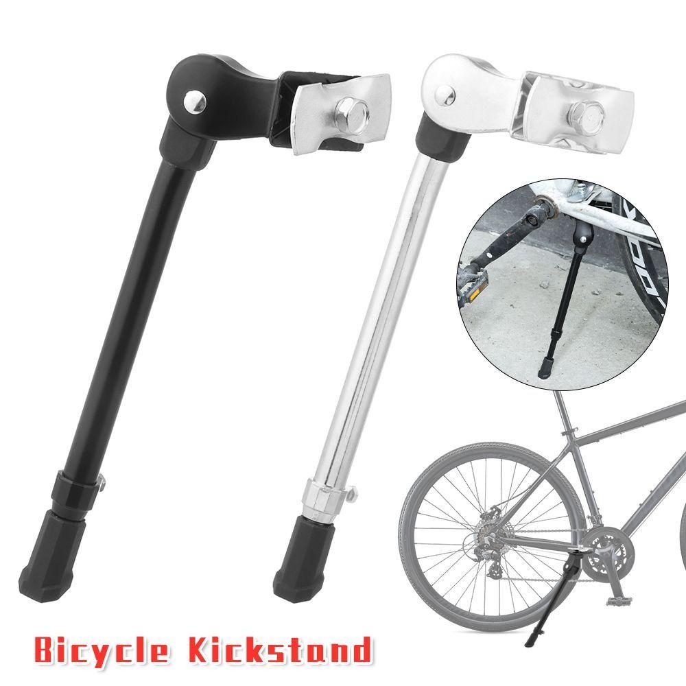 Black Silver Alloy Adjustable Kick Stand Kickstands Bicycle Parts Mountain Bike