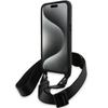 BMW Чехол M Edition Carbon Tricolor Lines & Strap для iPhone 15 Pro - черный