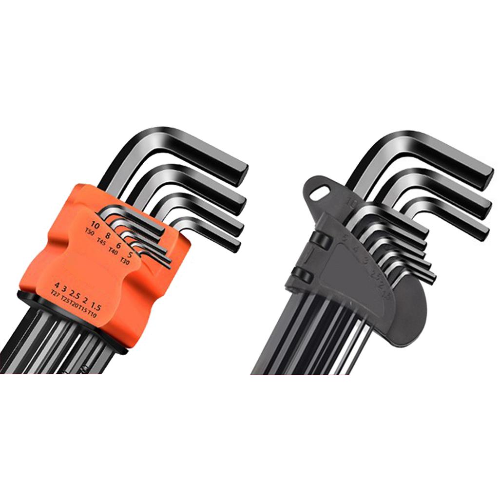 9Pieces/set Hex Key Wrench Metal Allen Spanners Set Hexagonal Screwdriver Hand Tools End L Type Key Spanners