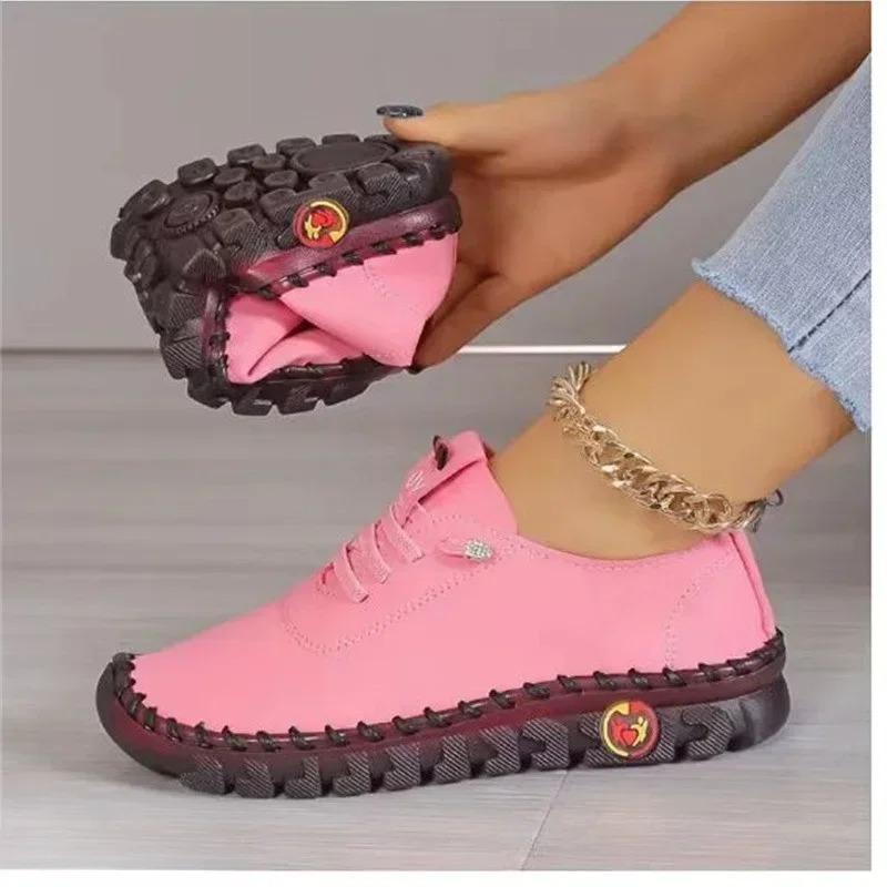 Мода 2024 года, новая женская повседневная обувь, модный дизайн бренда, лоферы на толстой подошве, для прогулок на открытом воздухе, удобная женская спортивная обувь