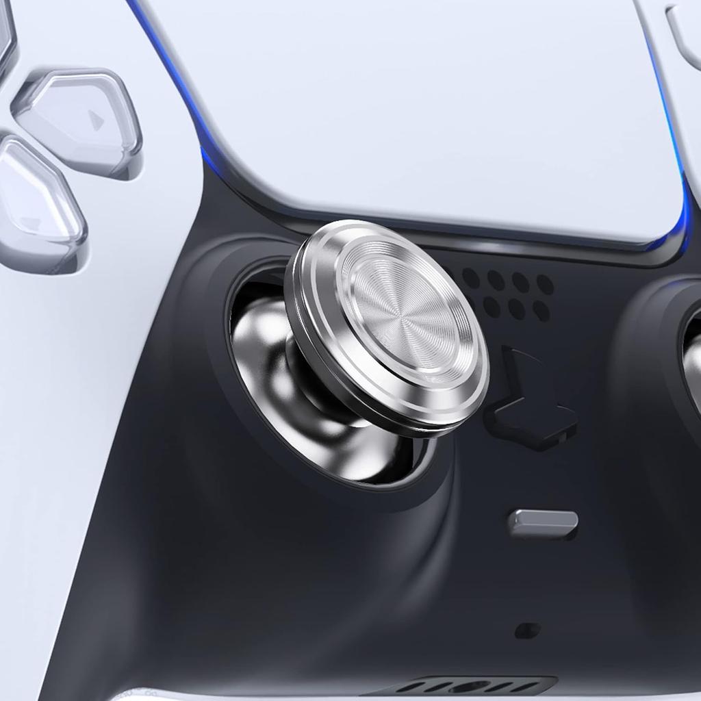 EXtremeRate Кастомные серебристые металлические стики для геймпада PS5, Замена алюминиевых аналоговых стиков-джойстиков для геймпада PS4 - Геймпад НЕ