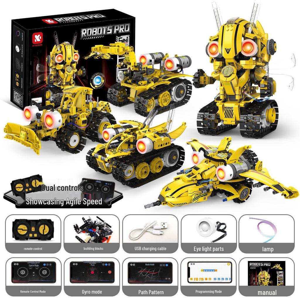 Программируемый робот Wall-E «Пять в одном»: Сборные строительные блоки, Электрическое научное образование, Пульт дистанционного управления, Совместимы с Lego