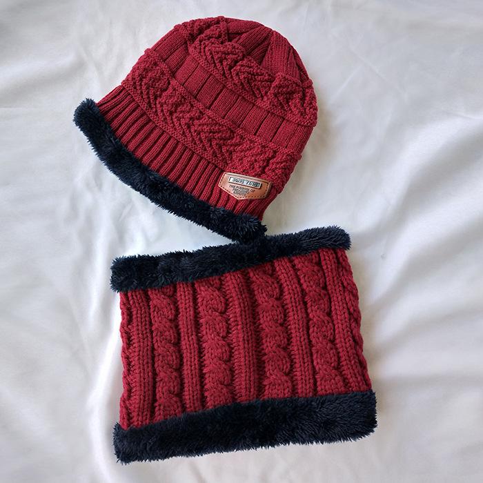 Комплект из зимних шапок и шарфов для мальчиков и девочек, толстые шапки и ожерелья на осень, милые детские шапки для детей в возрасте от 3 до 12 лет